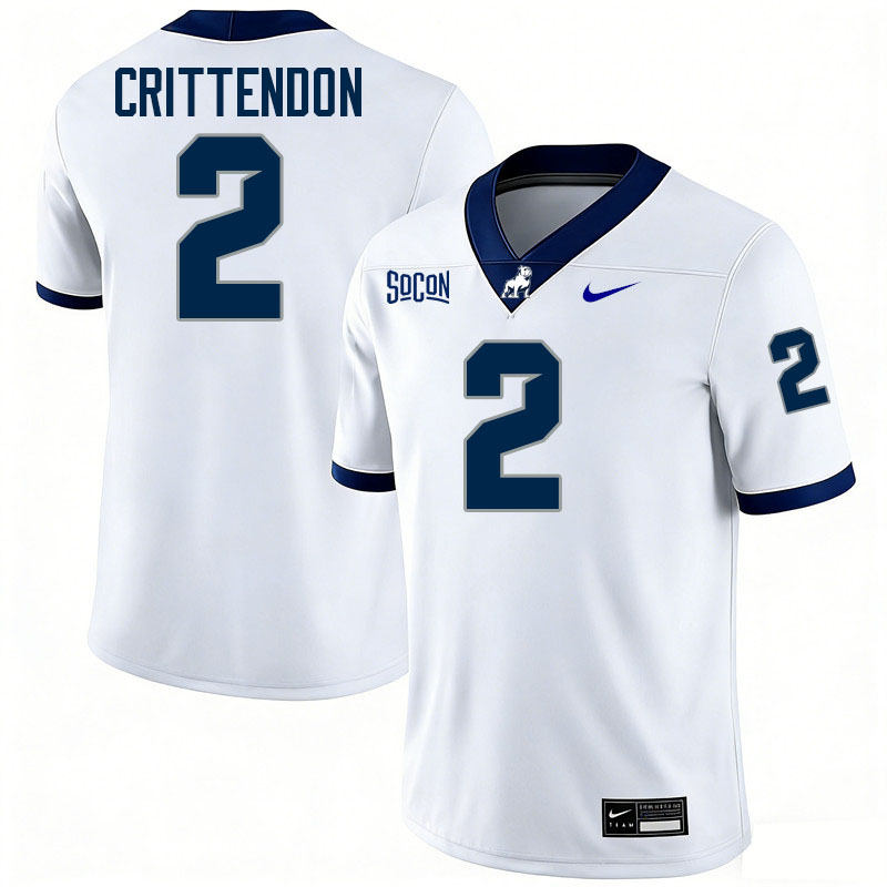 Samford Bulldogs #2 Quincy Crittendon College Football Jerseys,Uniforms-White